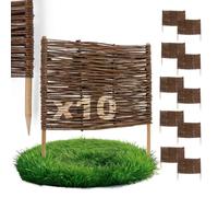 BOGATECO Bordure de Jardin Rollborder Bois de Noisetier Traité - Longueur 60cm - H40cm - Lot de 10 - Délimitation Allées/Massifs
