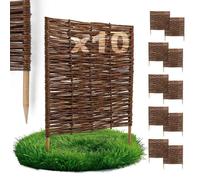 BOGATECO Bordure de Jardin Rollborder Bois de Noisetier Traité - Longueur 60cm - H60cm - Lot de 10 - Délimitation Allées/Massifs