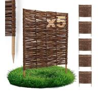 BOGATECO Bordure de Jardin Rollborder Bois de Noisetier Traité - Longueur 60cm - H60cm - Lot de 5 - Délimitation Allées/Massifs