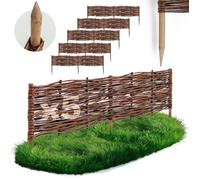 BOGATECO Bordure de Jardin Rollborder en Bois de Noisetier Naturel Traité - 120x20 cm - Lot de 5 - Délimitation Allées et Massifs