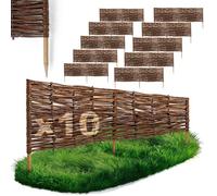 BOGATECO Bordure de Jardin Rollborder en Bois de Noisetier Naturel Traité - 120x30 cm - Lot de 10 - Délimitation Allées et Massifs