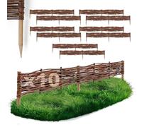 BOGATECO Bordures de Parterre en Saule | 100 cm de Long et 10 cm de Haut | Clôture en Bois pour Jardin | Délimitation de Chemin