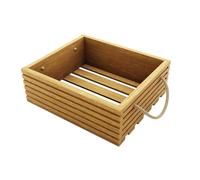 BOGATECO Caisse en bois naturel - 40 cm x 35 cm x 14,5 cm - Caisse en bois décorative - Caisse à fruits - Caisse à légumes - Caisse en bois pour le rangement - Marron clair