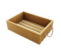 BOGATECO Caisse en bois naturel - 50 cm x 35 cm x 14,5 cm - Caisse en bois décorative - Caisse à fruits - Caisse à légumes - Caisse en bois pour le rangement - Marron clair