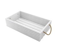 BOGATECO Caisse en Bois Naturel | 60 x 35 x 14,5 cm | Décorative pour Fruits, Légumes et Rangement | Blanc