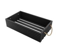 BOGATECO Caisse en Bois Naturel - 60 x 35 x 14,5 cm - Décorative pour Fruits, Légumes et Rangement - Noir