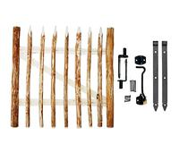BOGATECO Grande Portillon Ferme Jardin en Bois | Largeur: 100cm | Hauteur: 100 cm | Largeur Entre Piquets de Clôture 6-7 cm | Comprend Charnières et Accessoires | Porte S'ouvre à Droite