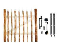 BOGATECO Grande Portillon Ferme Jardin en Bois | Largeur: 100cm | Hauteur: 90 cm | Largeur Entre Piquets de Clôture 6-7 cm | Comprend Charnières et Accessoires | Porte S'ouvre à Gauche