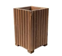 BOGATECO Jardinière en bois | Bac à fleurs | Pot de fleur 40 x 25 x 25 cm | Pot pour herbes à la maison, jardin, balcon, terrasse | Pot avec insert en plastique | Imprégné | Brun foncé