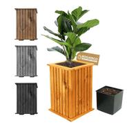 BOGATECO Jardinière en Bois Carrée 40x25x25 cm - Bac à Fleurs Extérieur pour Jardin, Terrasse - Coloris Marron Clair