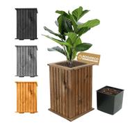 BOGATECO Jardinière en Bois Carrée 40x40x40 cm - Bac à Fleurs Extérieur pour Jardin, Terrasse et Balcon - Brun Foncé