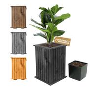 BOGATECO Jardinière en Bois Carrée 40x40x40 cm - Bac à Fleurs Extérieur pour Jardin, Terrasse et Balcon - Coloris Noir