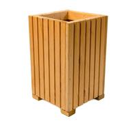 BOGATECO Jardinière en Bois Marron Clair 40x40x40cm avec Insert Plastique - Bac à Fleurs Carré pour Jardin, Balcon et Intérieur