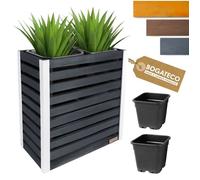 BOGATECO Jardinière Haute en Bois avec Insert 18L - Pot de Fleurs Vertical 82x68x36cm - Design Anthracite et Naturel ANTHRACITE