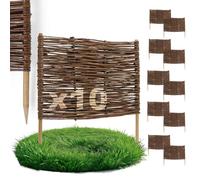 BOGATECO Lot de 10 clôtures en saule - 60 cm de long et 40 cm de haut - Parfait comme clôture pour jardins et bassins - Protection visuelle pour clôture de jardin extérieur