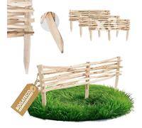 BOGATECO Lot de 3 Bordures de Jardin en Noisetier Fendu 90 x 20 cm - Clôture de Délimitation Naturelle pour Massifs et Allées