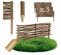 BOGATECO Lot de 3 Bordures de Jardin en Noisetier Tressé 60x20cm - Clôture Flexible et Palisade Naturelle pour Massifs et Allées