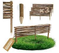 BOGATECO Lot de 3 Bordures de Jardin en Noisetier Tressé 90x20cm - Clôture Flexible et Palisade Naturelle pour Massifs et Allées