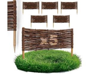 BOGATECO Lot de 5 clôtures en saule - 60 cm de long et 20 cm de haut - Parfait comme clôture pour jardins et lacs - Protection visuelle pour clôture de jardin extérieur
