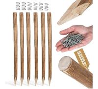 BOGATECO Lot de 6 Piquets en Noisetier Pointus pour Clôture et Jardin - Longueur 150 cm - Palissage Naturel Robustes
