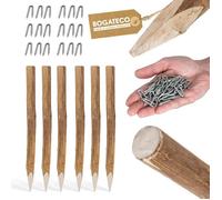 BOGATECO Lot de 6 Piquets en Noisetier Pointus pour Clôture et Jardin - Longueur 90 cm - Palissage Naturel Robustes