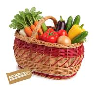 BOGATECO Panier en Osier Naturel 45x30 cm - Idéal pour Courses, Pique-nique et Cueillette de Champignons - Robuste et Élégant