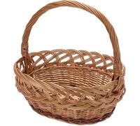 BOGATECO Petit Panier en Osier Ajouré 30x20x30 cm - Idéal Champignons, Courses, Cadeaux et Décoration Artisanale Naturelle