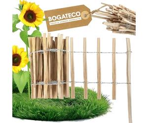 BOGATECO Piquet Clôture en Noisetier Bois | 500 cm de Long et 35 cm de Hauteur | Distance Entre Lattes 4-5 CM | Idéal comme Une Clôture de Jardin | Peut être Utilisé comme de Support pour Les Vignes