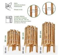 BOGATECO Piquet Clôture en Noisetier Bois | 500 cm de Long et 60 cm de Hauteur | Distance Entre Lattes 7-8 CM | Clôture de Jardin