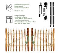 BOGATECO Portillon Ferme Jardin en Bois | Largeur: 100cm | Hauteur: 100 cm | Comprend Charnières et Accessoires | porte droite