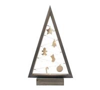 BOGATECO Sapin de Noël en bois avec LED de 52 cm de haut | Décoration en bois incluse | Décorations de Noël | 20 LED |
