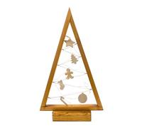 BOGATECO Sapin de Noël en bois avec LED de 52 cm de haut | Décoration en bois incluse | Décorations de Noël | 20 LED |