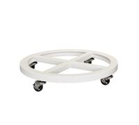 BOGAZY Chariot Plantes Plateau Mobile À Base Ronde, Base À roulettes Universelle avec Support De Charge À Plaque Frontale À Rouleaux Porte Plante roulettes(White,48cm)