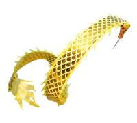 BOGAZY Danse Lion Costume Banderole De Ruban Fluide Wulong De Danse du Dragon Chinois, 8m/26,2 Pieds, pour Exercices De Fitness, Performance, Artisanat De Danse du Lion Costume De Mascotte(Yellow)