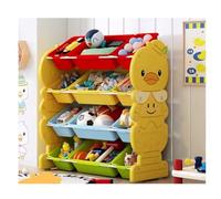 BOGAZY Enfant Rangement Organisateur De Jouets À 4 Niveaux avec 12 Bacs Amovibles, Rangement en Plastique, Boîte 35.8 Pouces Hauteur pour Salle Jeux, Chambre Coucher, Salon Meuble Jouet(C)