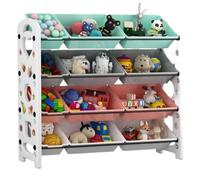 BOGAZY Enfant Rangement Organisateur De Jouets À 4 Niveaux, avec 8 Grands Et Petits Bacs Amovibles, Boîte Rangement en Plastique pour Chambre Coucher Meuble Jouet(A)