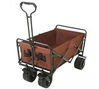 BOGAZY Jardin Wagon Utilitaire Pliant Extérieur Chariot De Camping À 4 Roues Jardin Bras avec Frein Chariot(A)