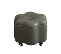BOGAZY Tabouret Pied Repose-Pieds Moderne en Cuir avec roulettes Et Rembourrage Doux Forme De Fleur Salon(Gray)