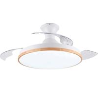 BOGAZY Ventilateur Lumiere Plafond Ventilateur De Plafond Variable Tricolore Intégré, Lustre LED À Lame Invisible Rétractable Réversible 6 Vitesses Salon Chambre(36 inch)