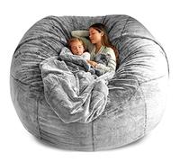 BOGDTF Durable Confortable Pouf Chaise Dropshiping Fourrure Souple Pouf Housse De Canapé, Salon Meubles Fête Loisirs Géant Grand Rond Doux Moelleux Faux Coussin Lit