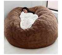 BOGDTF Housse de Chaise Pouf géant, Housse de canapé, Douce et Confortable, en Fourrure Moelleuse, Housse de canapé, Housse de Coussin inclinable, café, Double