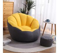 BOGDTF Pouf Chaise Longue, Pouf pour Adultes et Adolescents pour Organiser Les Animaux en Peluche, Jouer à la Lecture et se détendre, Jaune + Gris