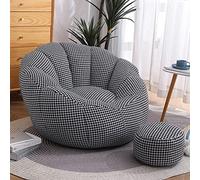BOGDTF Pouf Chaise Longue, Pouf pour Adultes et Adolescents pour Organiser Les Animaux en Peluche, Jouer à la Lecture et se détendre, Grille