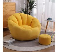 BOGDTF Pouf Lounge, Pouf pour Adultes et Adolescents pour Organiser Les Animaux en Peluche, Jouer à la Lecture et se détendre, Jaune