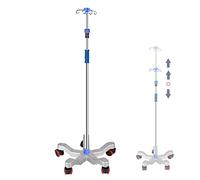 BOGDTF Support de Perfusion médical rétractable Portable Support de Perfusion médical réglable en Hauteur Support de Perfusion Pliable avec 4 Crochets pour hôpital, Clinique privée et Maison