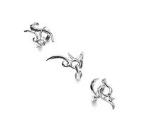 BOGEEL Lot de 3 bagues vintage argentées pour ongles punk rock gothique