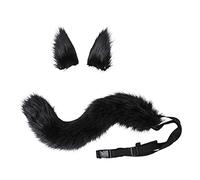 BOGEEL Lot de 3 pinces à cheveux avec oreilles de renard et queue en peluche pour fête d'Halloween