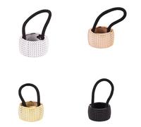 BOGEEL Lot de 4 élastiques à paillettes pour queue de cheval avec strass multicolores