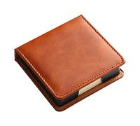 BOGEEL Support de bloc-notes en cuir pour cartes de nom, distributeur de notes adhésives pour étui avec couvercle pour bureau, école