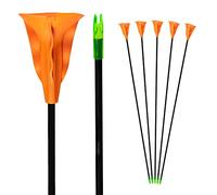 Bogenkönig Flèches de Tir à l'arc | Lot de 5 | Flèches d'arc en Fibre de Verre avec Ventouse Orange pour Débutants et Avancés | 28 Pouces